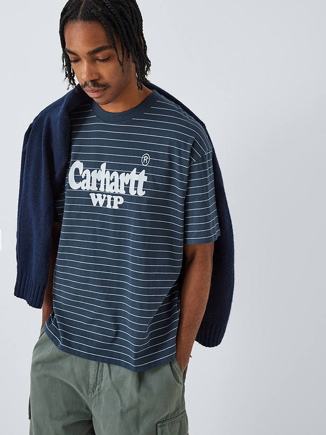 Carhartt WIP Striped Cotton T-Shirt, Blue/White