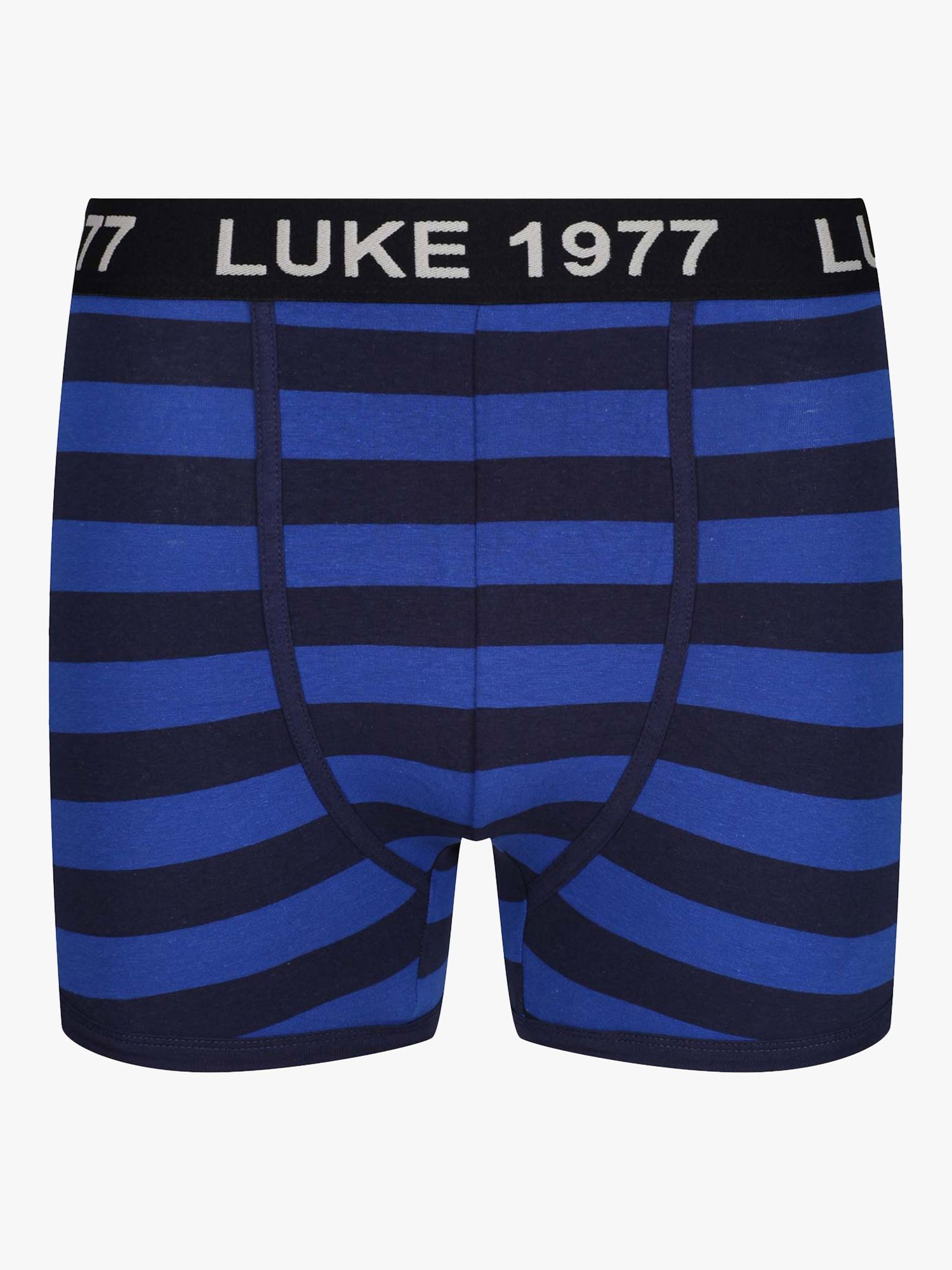 LUKE 1977 Niter Striped Cotton Blend Boxers, Pack of 3, Stripe Navy, XXL