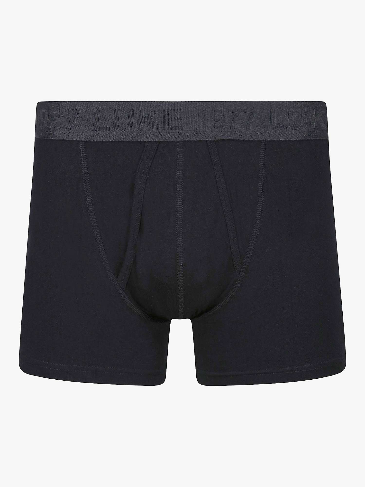 Buy LUKE 1977 Keiran Cotton Blend Boxers, Pack of 3, Black Online at johnlewis.com