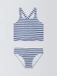 John Lewis Kids' Stripe Bikini Set, Navy/White