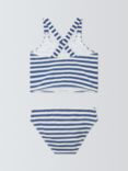 John Lewis Kids' Stripe Bikini Set, Navy/White