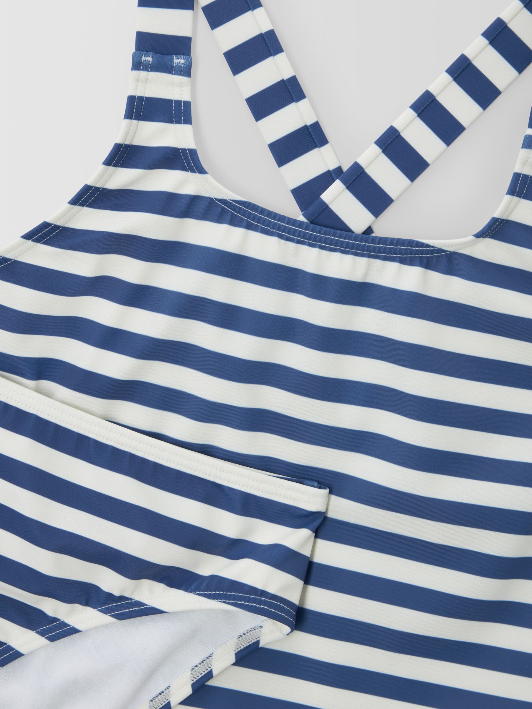 John Lewis Kids' Stripe Bikini Set, Navy/White, 9 years