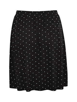 KAFFE Hazel Pola Dot Jersey Skirt, Deep Black