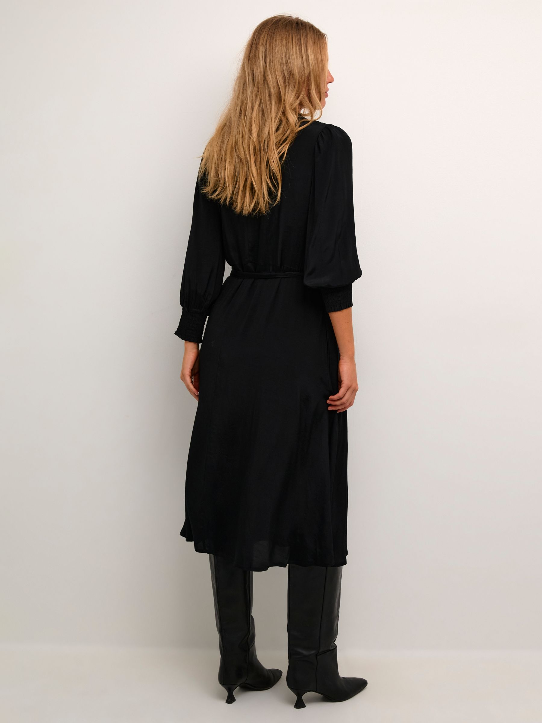KAFFE Emine Shirt Dress, Deep Black at John Lewis & Partners