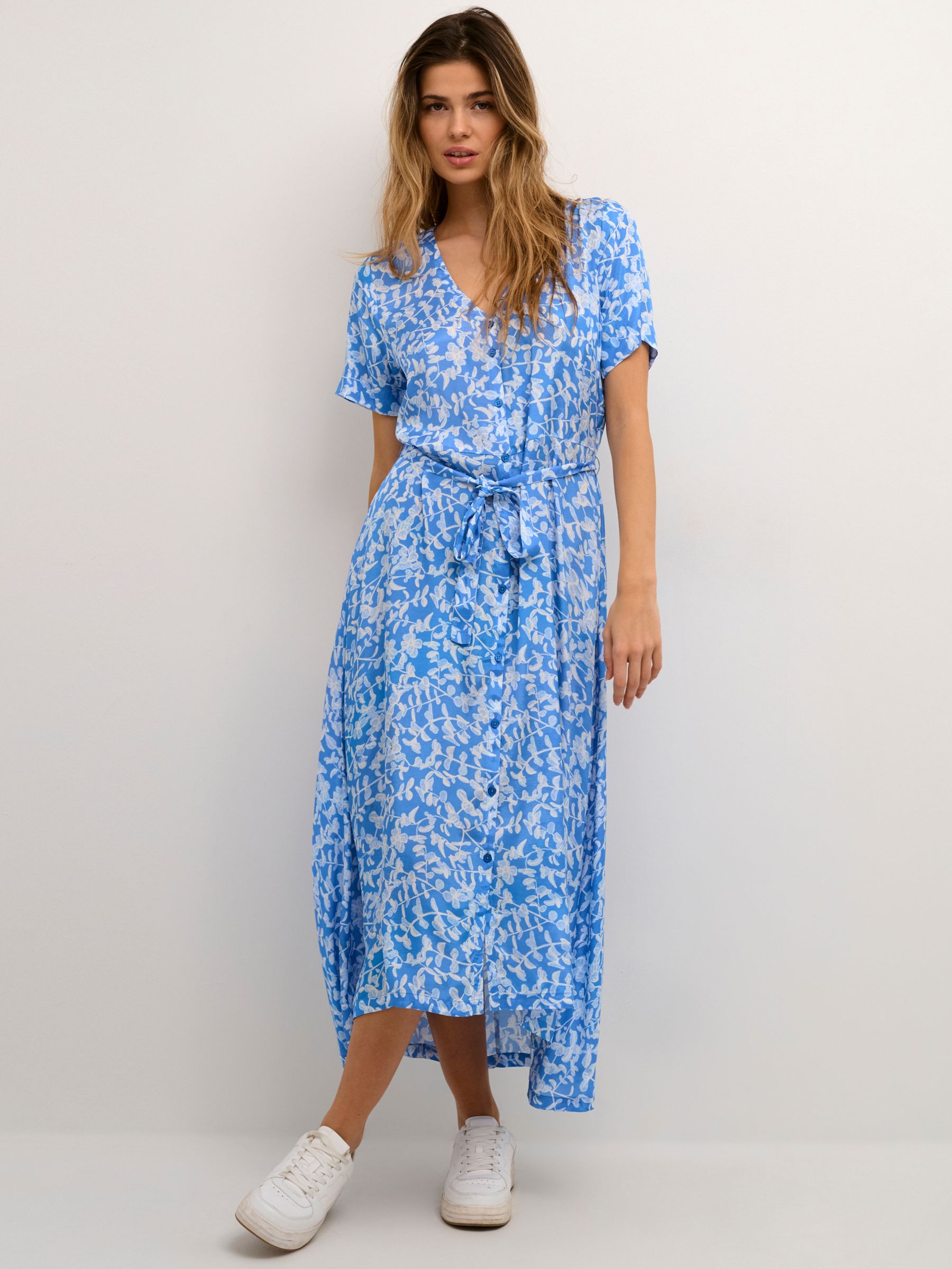 KAFFE Viola Ecovero Button Short Sleeve Maxi Dress