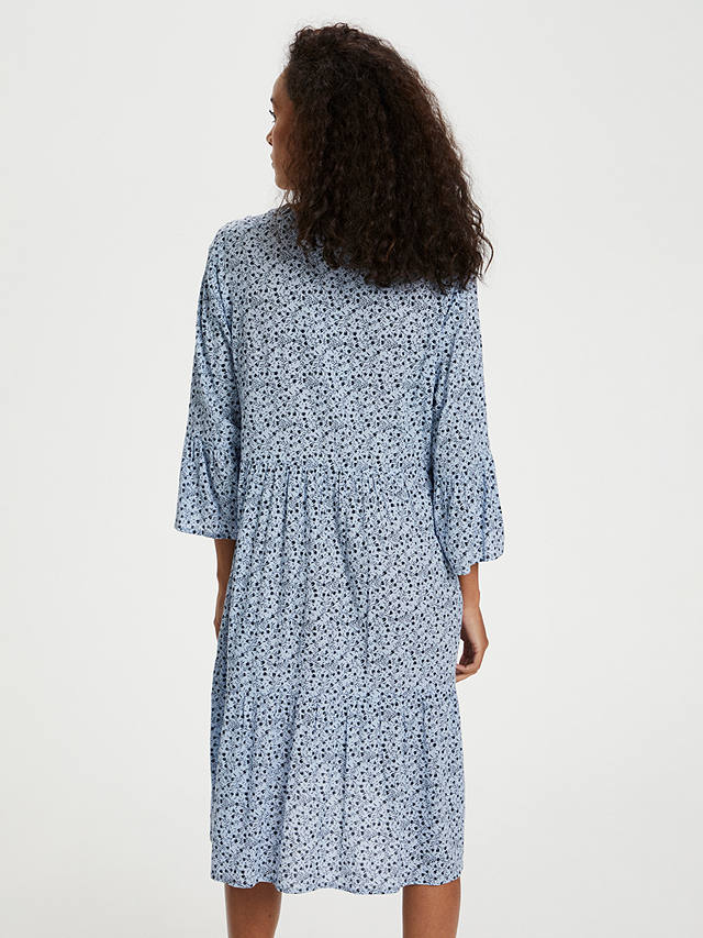 KAFFE Berna Ecovero Knee-Length Loose Fit Dress, Chambray Blue