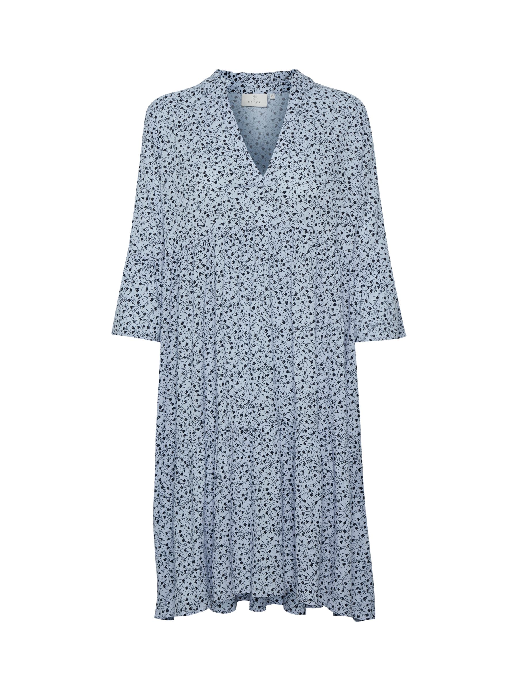 KAFFE Berna Ecovero Knee-Length Loose Fit Dress, Chambray Blue, 8