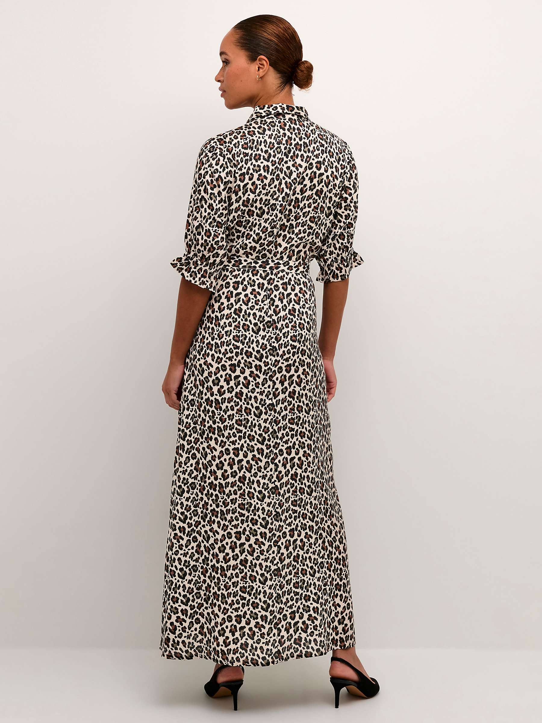 Buy KAFFE Velana Leopard Print Shirt Maxi Dress, Multi Online at johnlewis.com