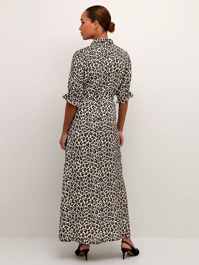KAFFE Velana Leopard Print Shirt Maxi Dress, Multi