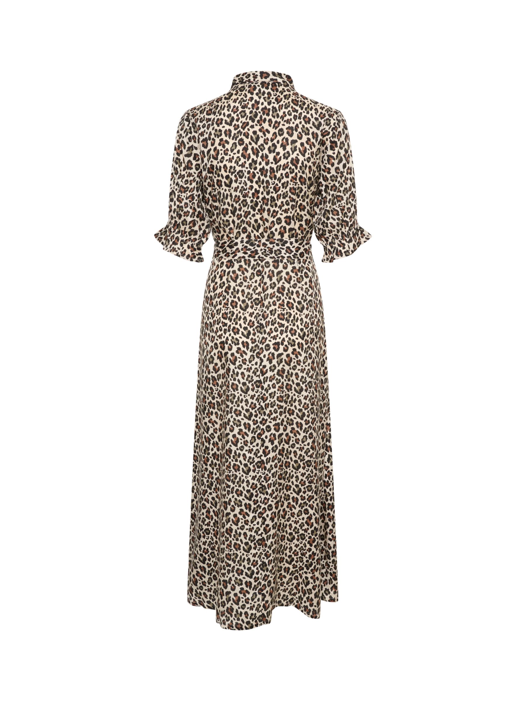 KAFFE Velana Leopard Print Shirt Maxi Dress, Multi at John Lewis & Partners
