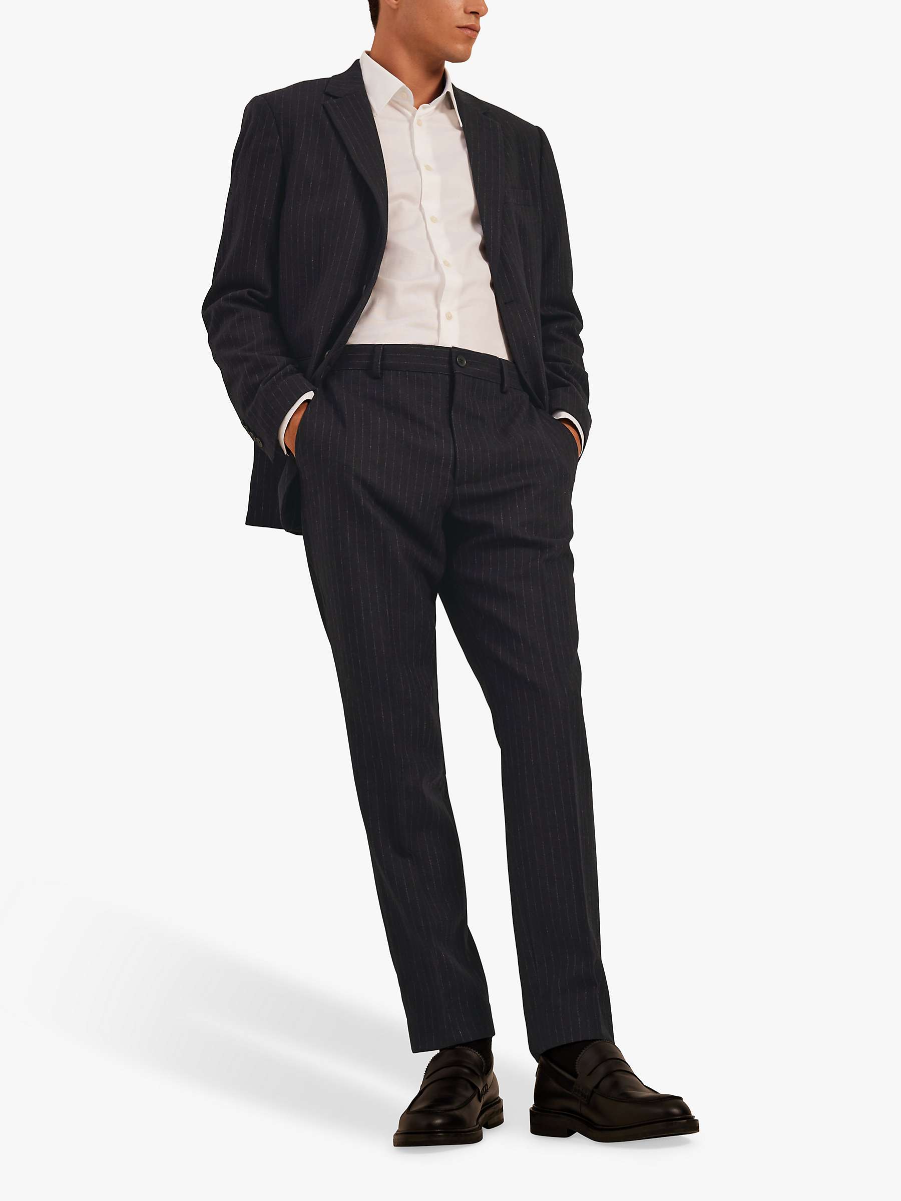 Buy SELECTED HOMME Slim Fit Striped Trousers, Navy Online at johnlewis.com