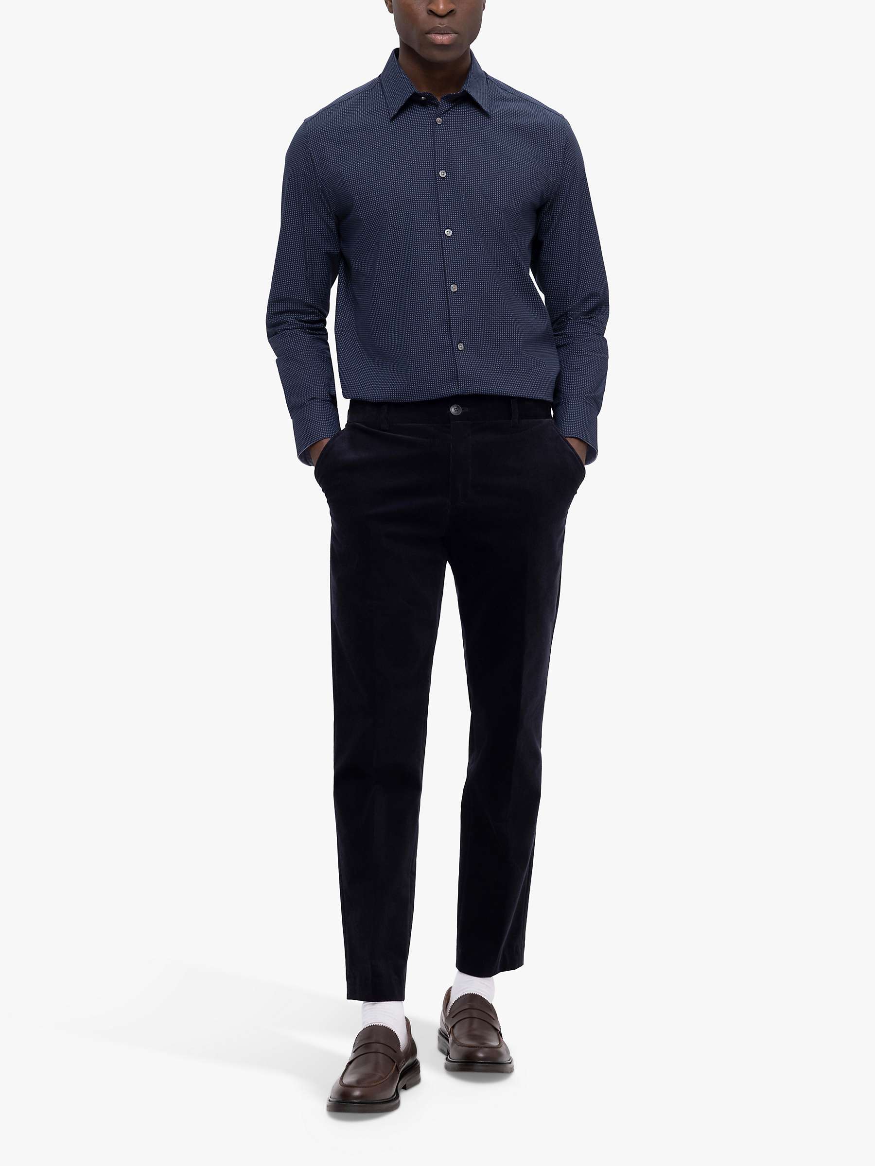 Buy SELECTED HOMME Slim Fit Corduroy Trousers, Dark Sapphire Online at johnlewis.com