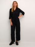 KAFFE Ruthie 3/4 Sleeve Boilersuit, Deep Black