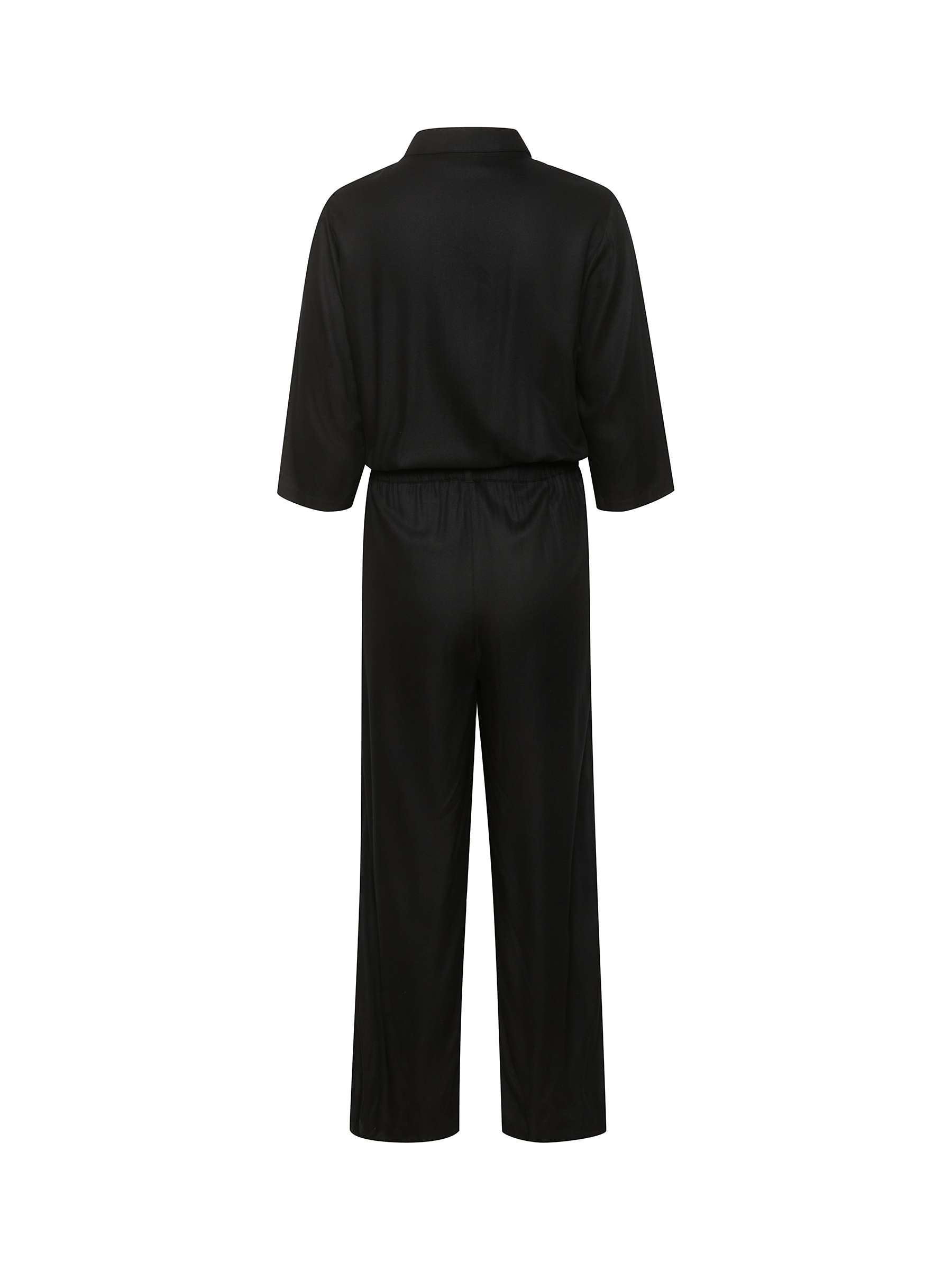 Buy KAFFE Ruthie 3/4 Sleeve Boilersuit, Deep Black Online at johnlewis.com