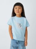 John Lewis Kids' Graphic Print Sequin Turtle T-Shirt, Delicate Blue