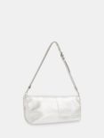 Whistles Sofia Foldover Leather Baguette Bag, Silver