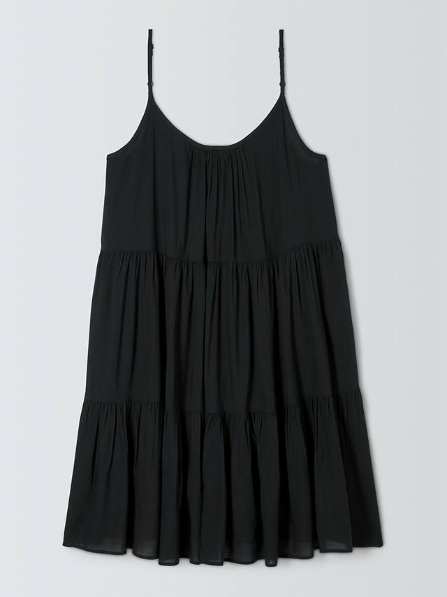John Lewis ANYDAY Tiered Mini Beach Dress, Black