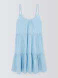 John Lewis ANYDAY Tiered Mini Beach Dress, Mid Blue