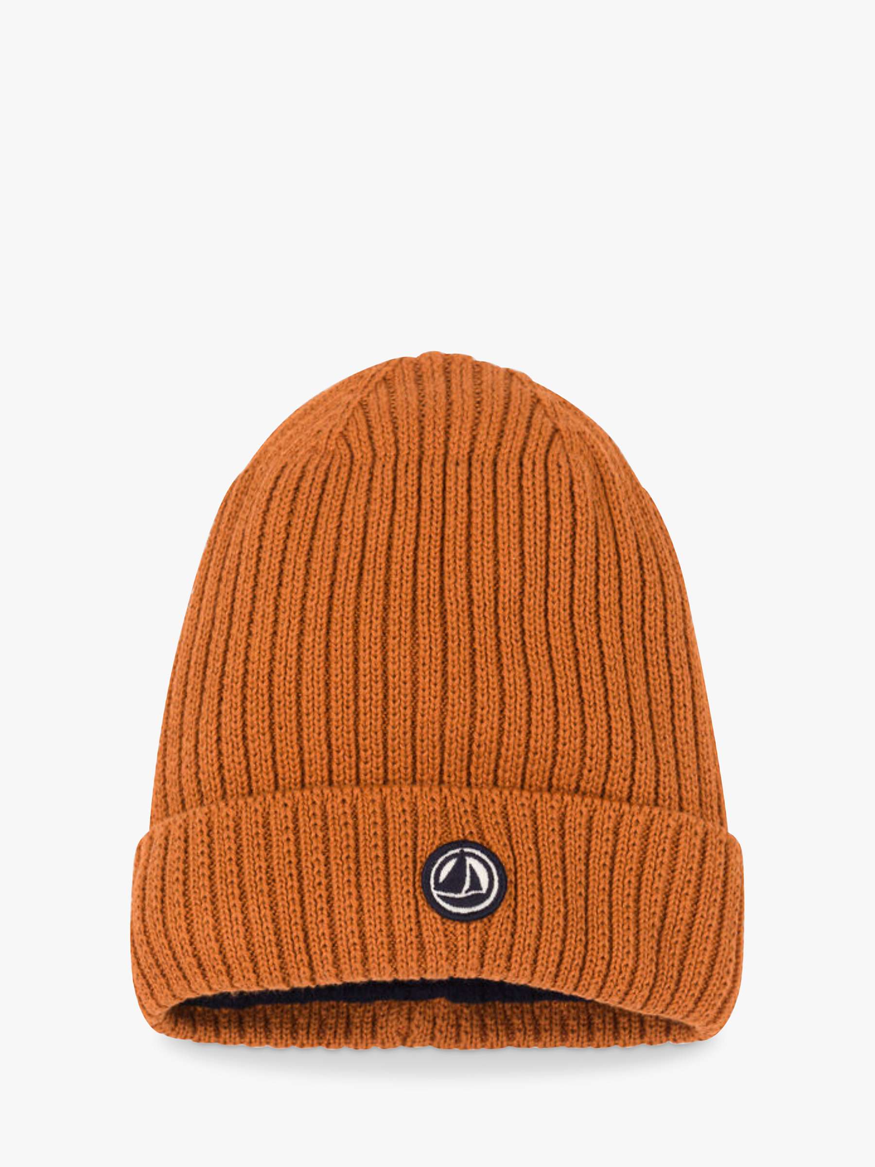 Buy Petit Bateau Kids' Logo Embroidered Knitted Beanie Online at johnlewis.com