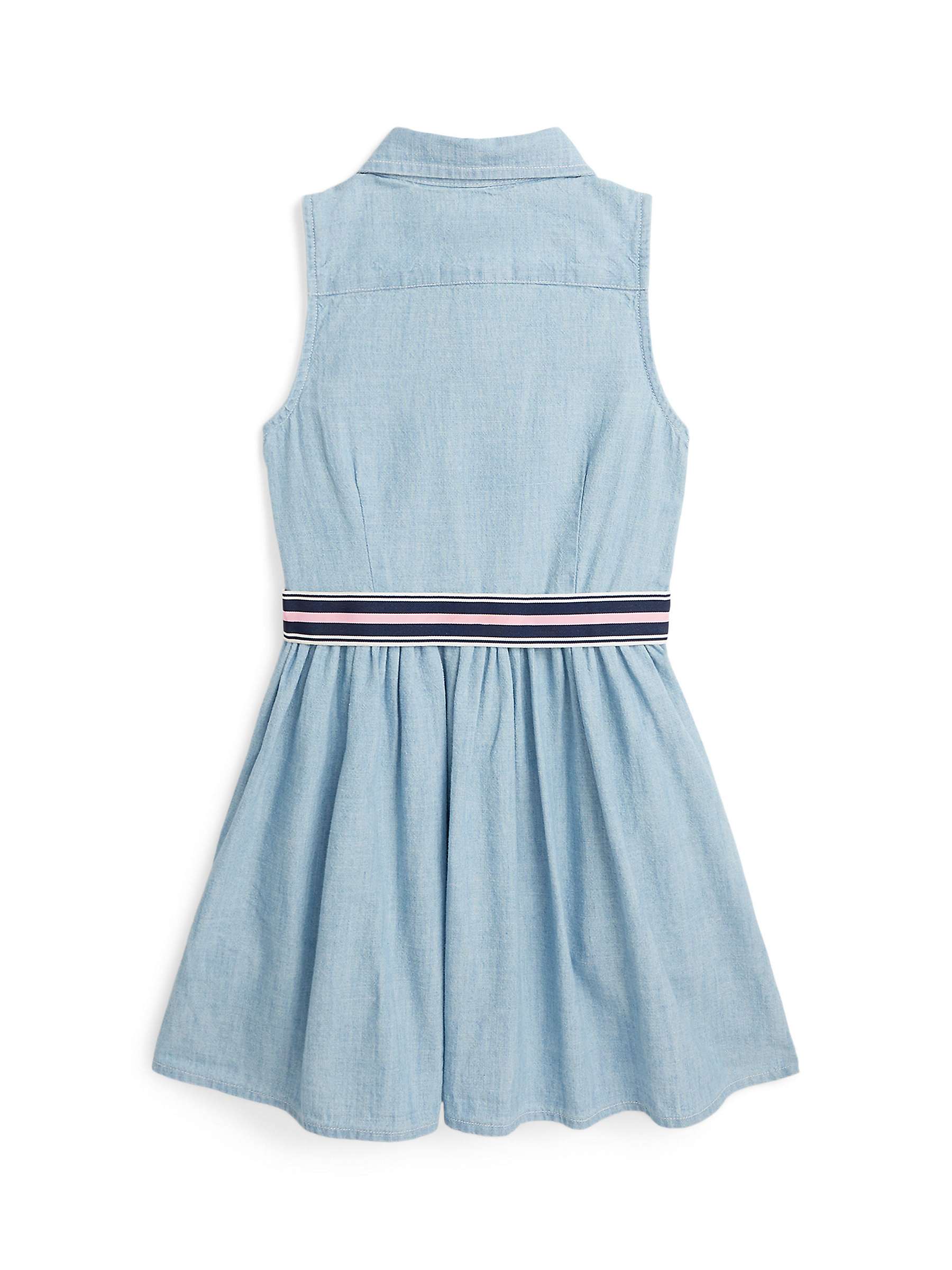 Buy Ralph Lauren Kids' Day Sleeveless Belted Cotton Chambray Shirt Dress, Medium Wash Online at johnlewis.com