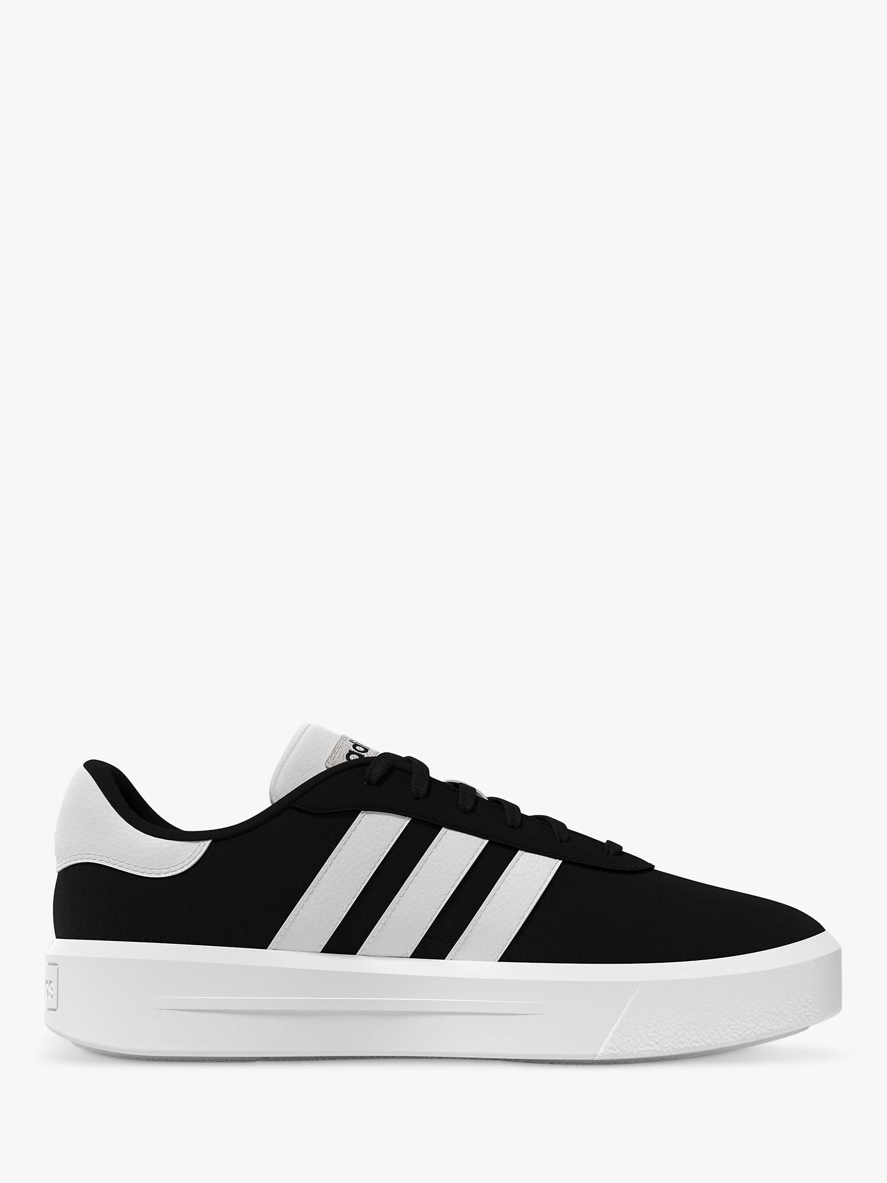 Buy adidas Court Platform Lace Up Trainers, Black/White Online at johnlewis.com