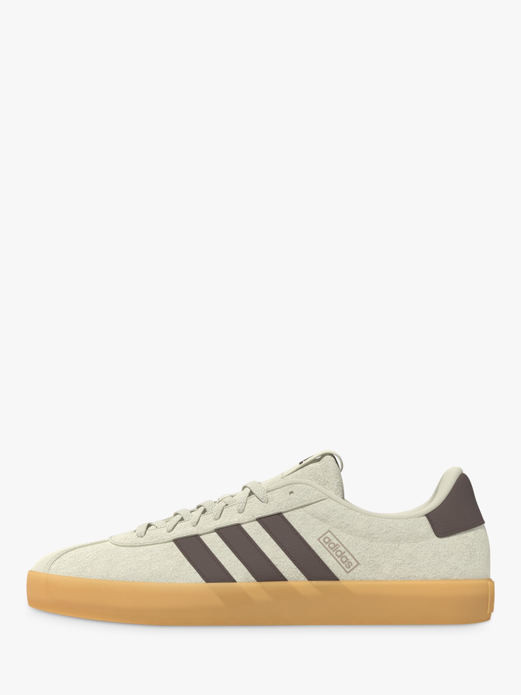 adidas VL Court Trainers, White/Earth at John Lewis & Partners