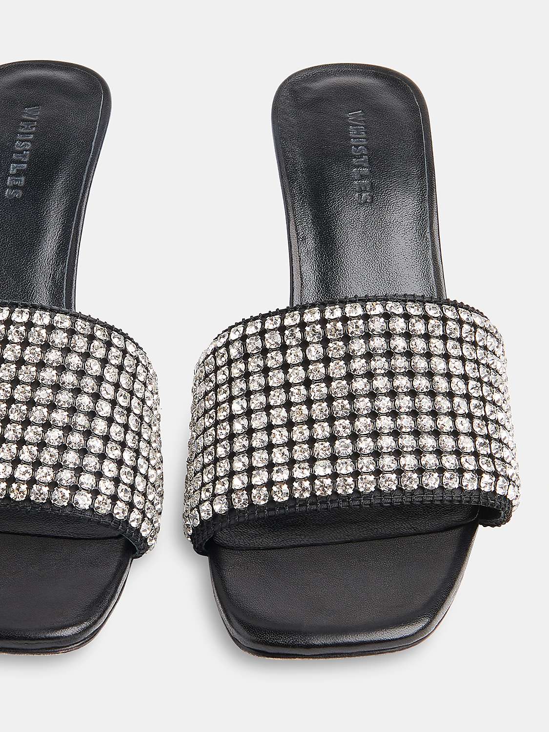 Buy Whistles Adella Diamante Slip-On High Heel Mules, Black Online at johnlewis.com