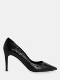 Whistles Corie Textured Heeled Pumps, Black