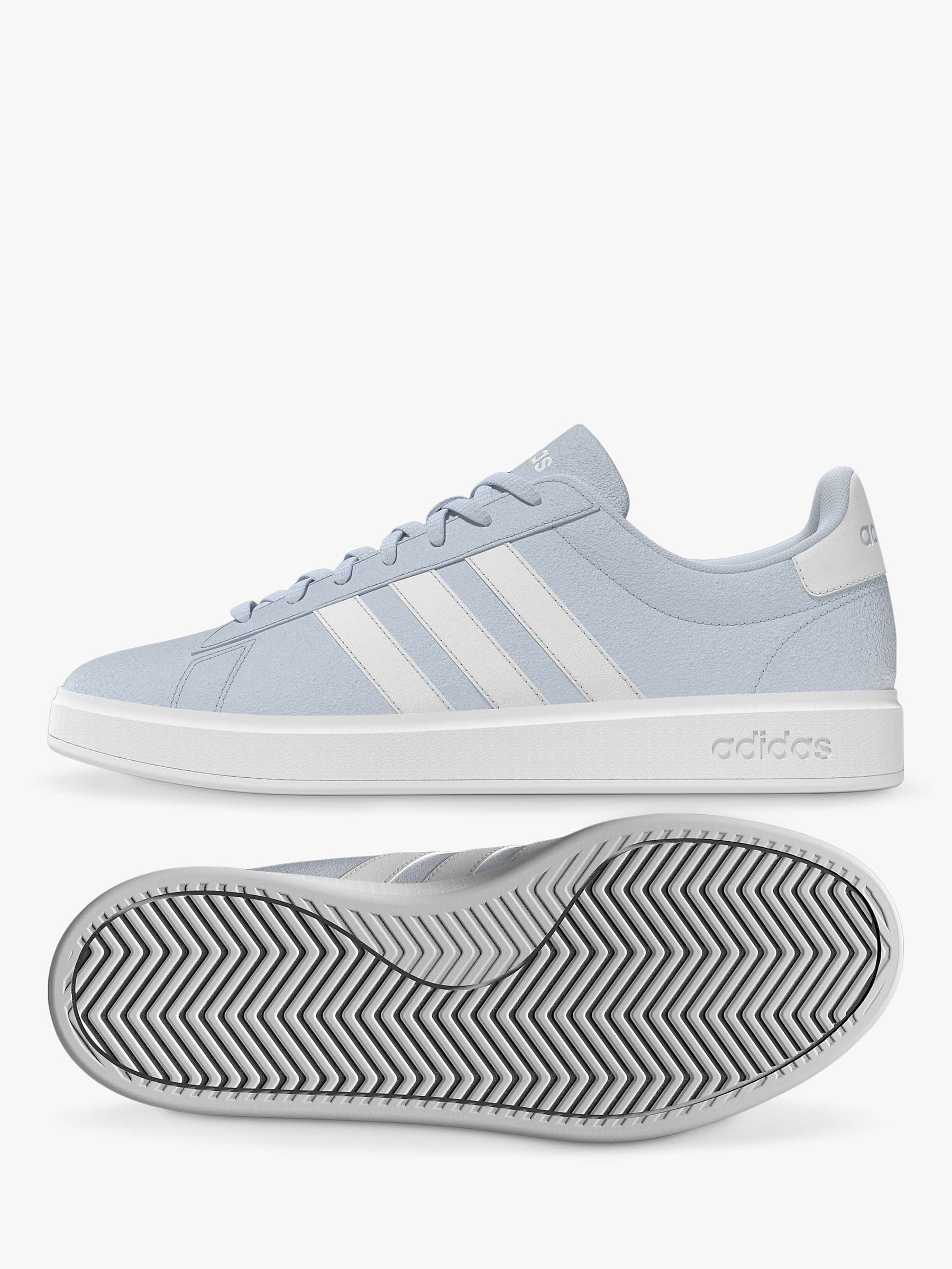 Buy adidas Grand Court Lace Up Trainers, Blue/White Online at johnlewis.com