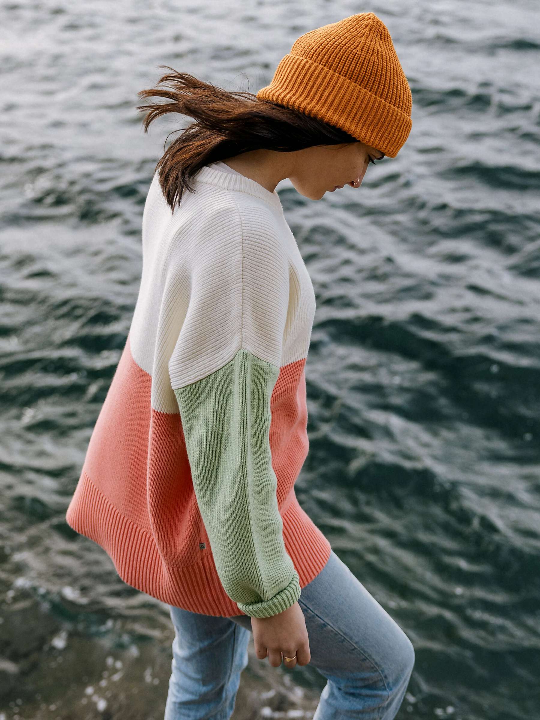 Buy Passenger Gondwana Organic Oversized Knitted Jumper, Shell Pink Online at johnlewis.com