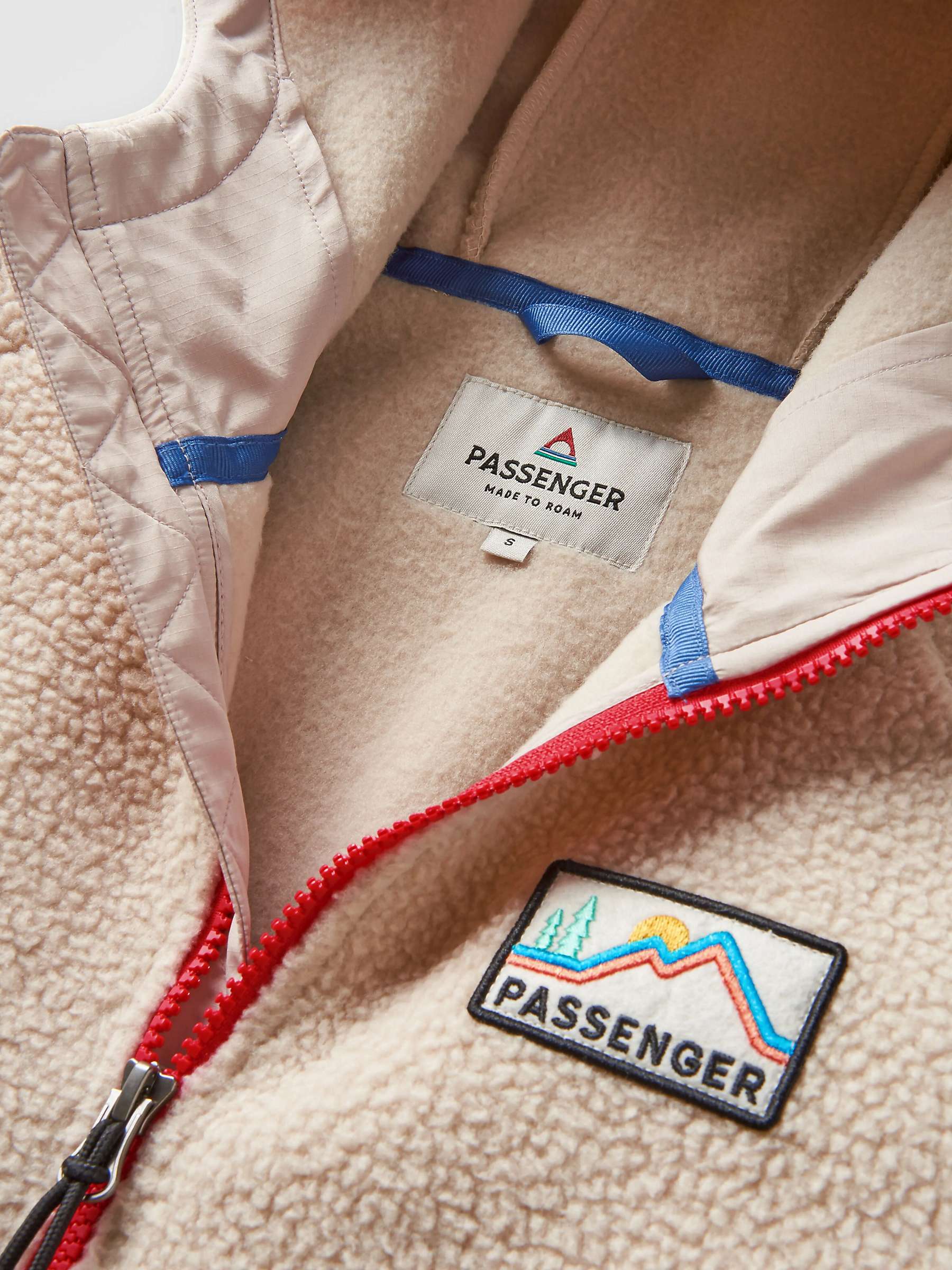 Buy Passenger Maine Colour Block Sherpa Fleece Top, Shell Pink Online at johnlewis.com