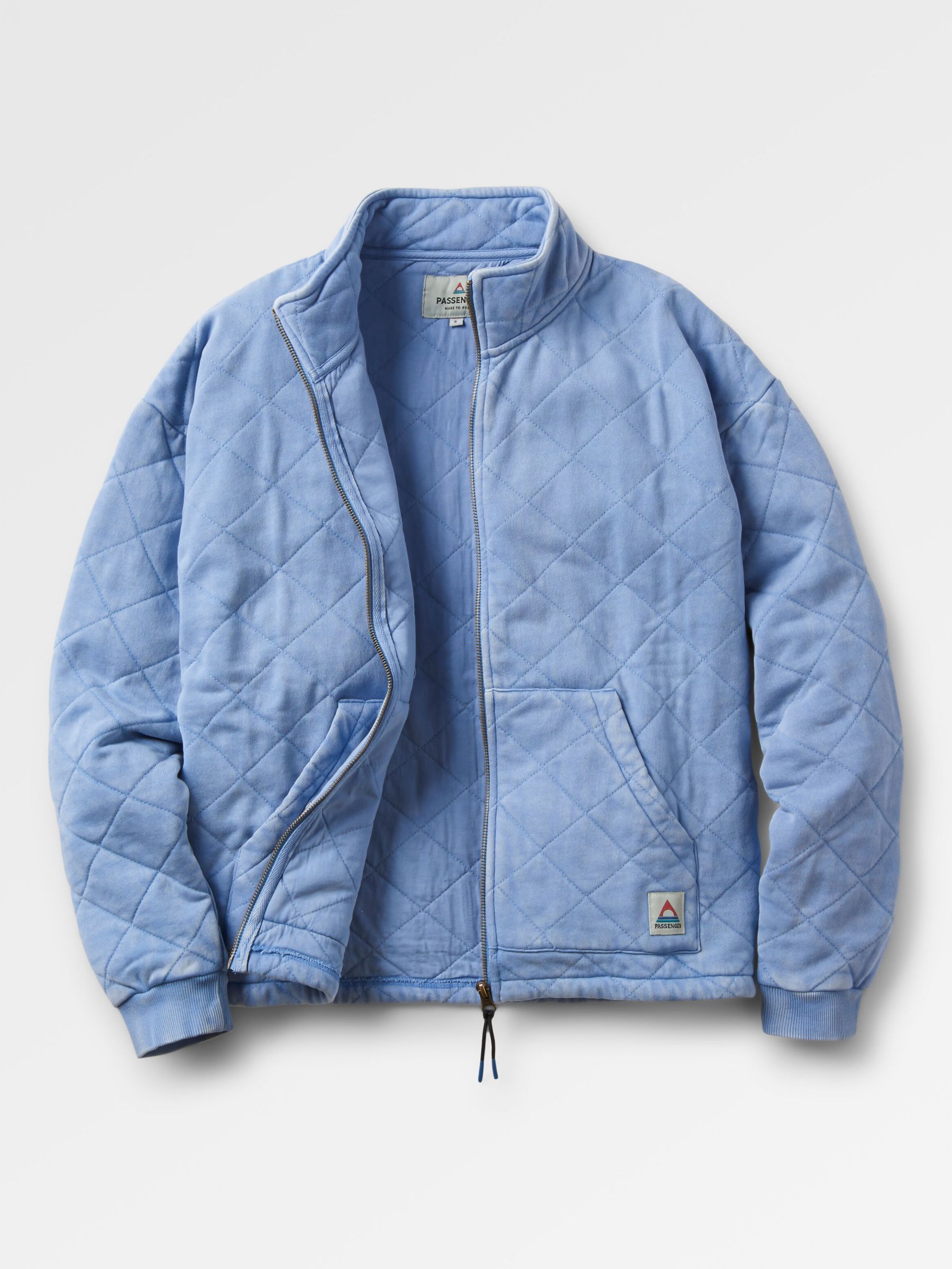 Passenger Organic Cotton Blend Quilted Zip Jacket, Cornflower, XL