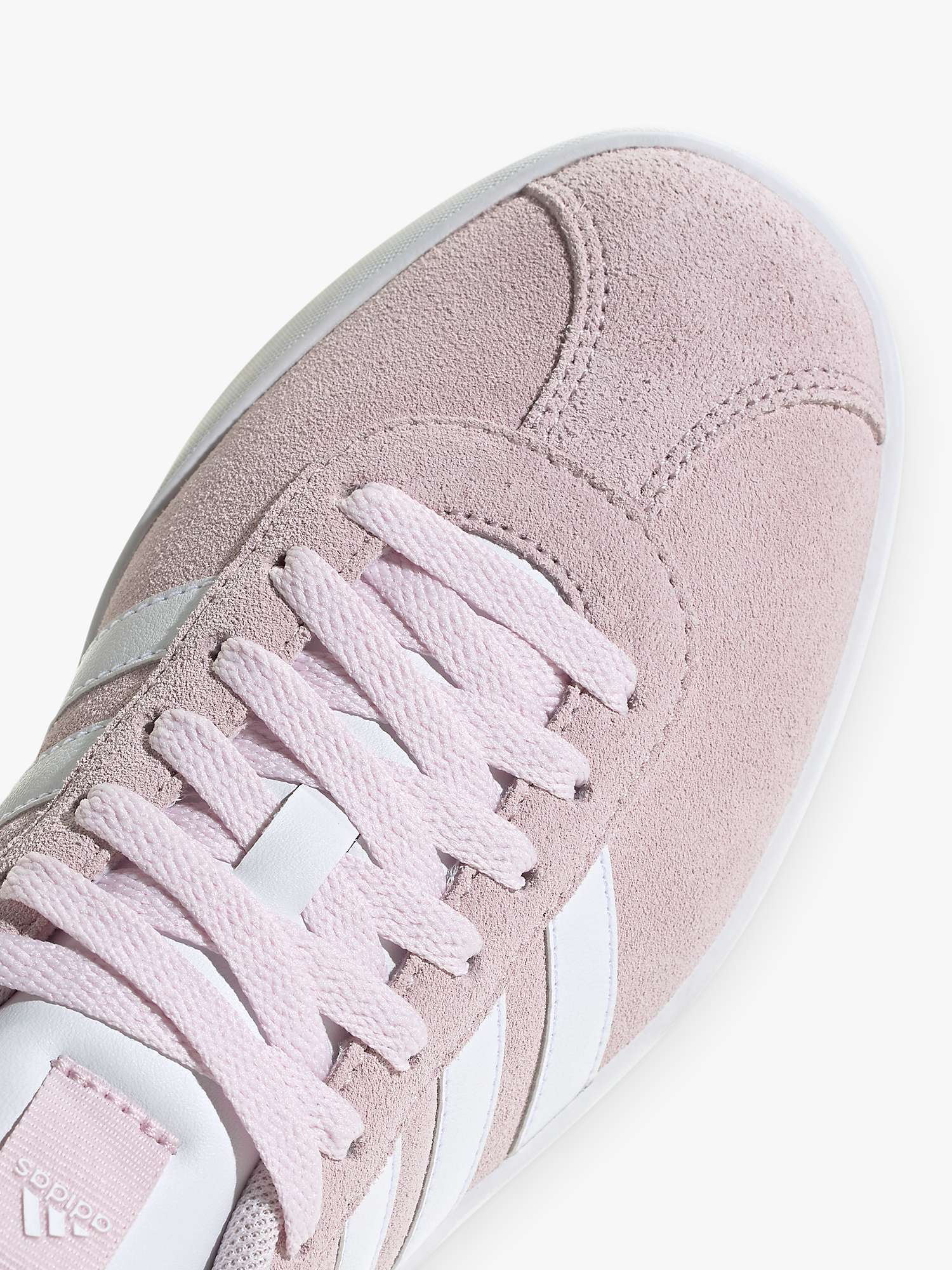 Buy adidas VL Court Suede Trainers, Pink/White Online at johnlewis.com