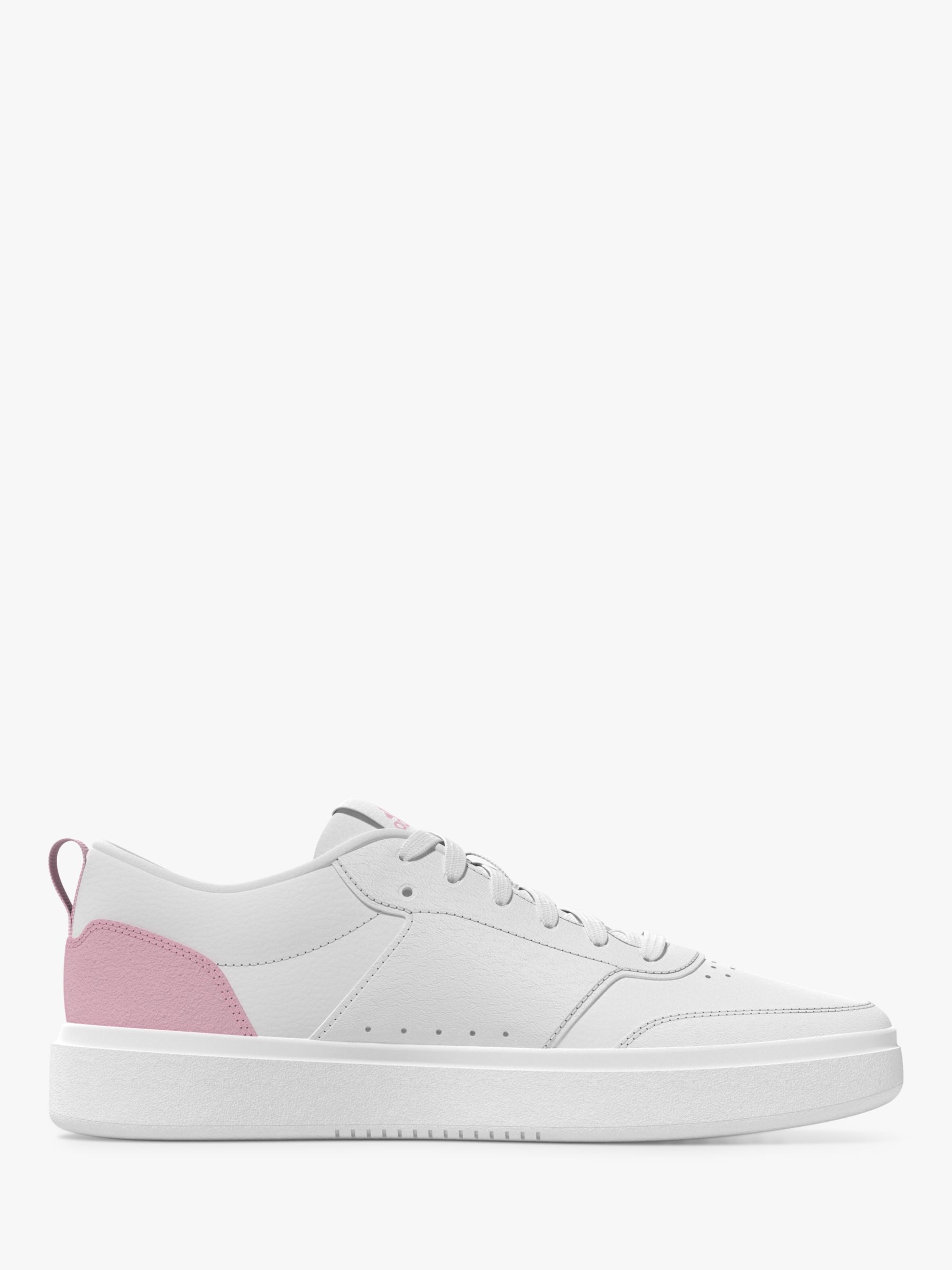 adidas Park Street Lace-Up Trainers, White/Pink at John Lewis & Partners