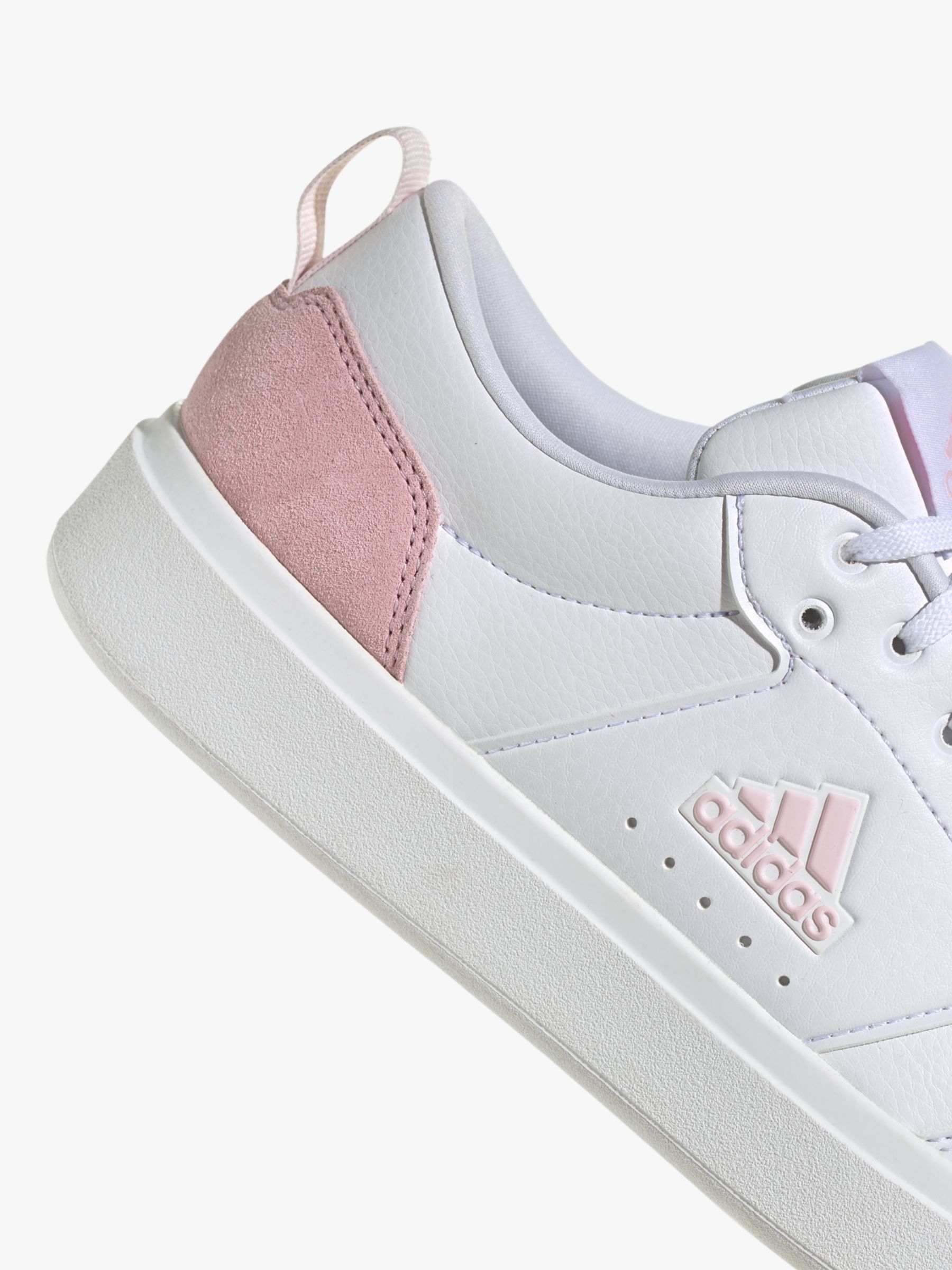 Buy adidas Park Street Lace-Up Trainers, White/Pink Online at johnlewis.com