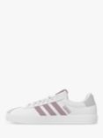 adidas VL Court Trainers, White/Preloved Fig