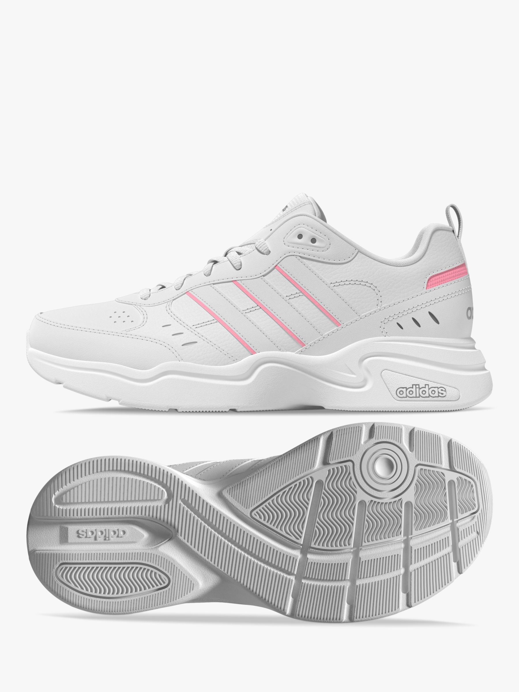 Buy adidas Strutter Women's Trainers, White/Pink Online at johnlewis.com