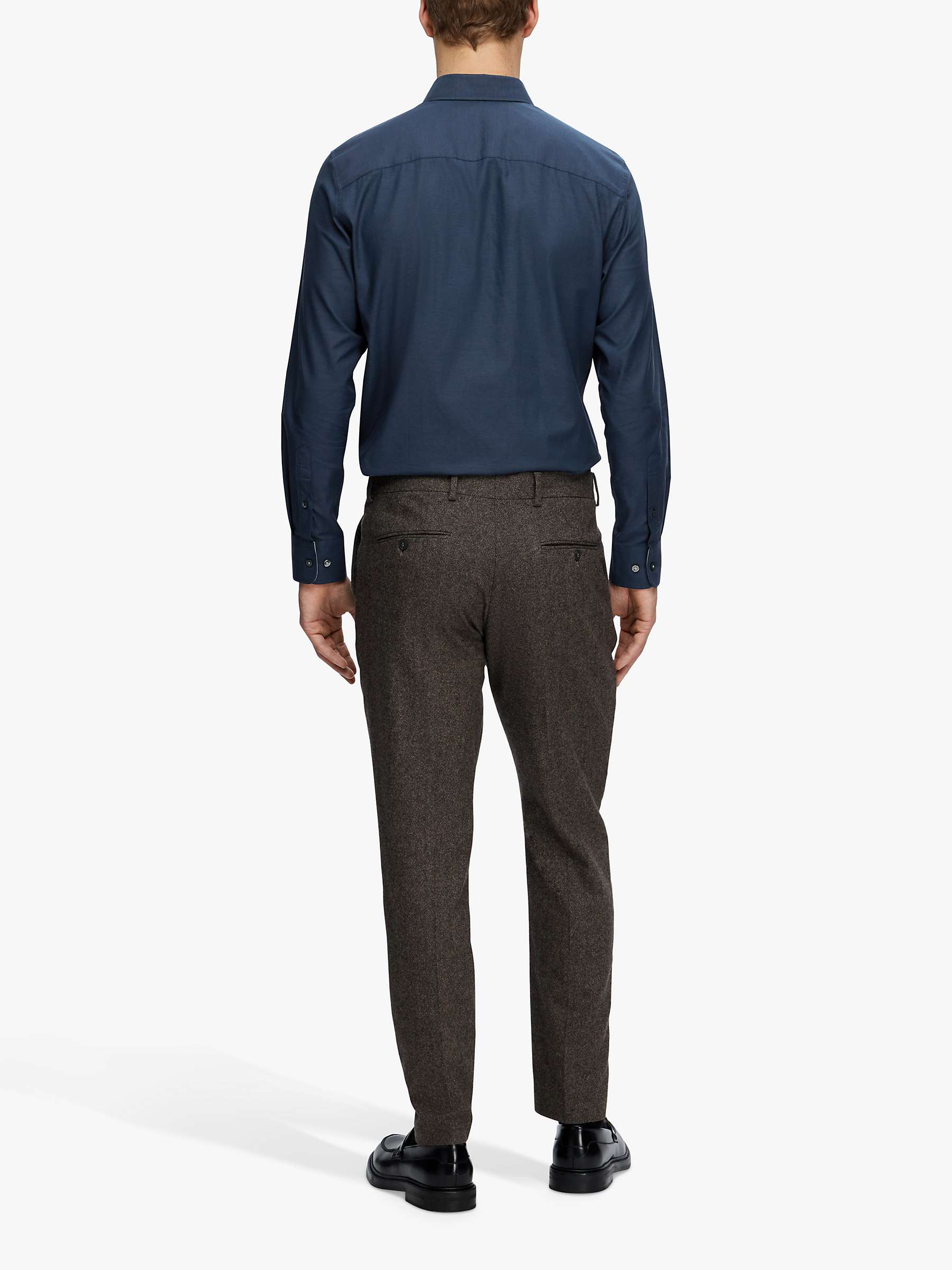 Buy SELECTED HOMME Slim Fit Long Sleeve Shirt, Navy Online at johnlewis.com