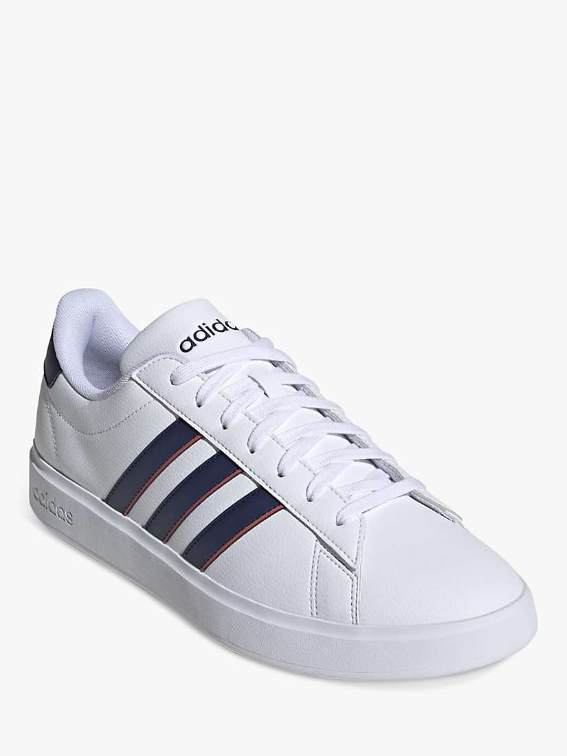Buy adidas Grand Court 2.0 Men's Trainers, White/Navy Online at johnlewis.com