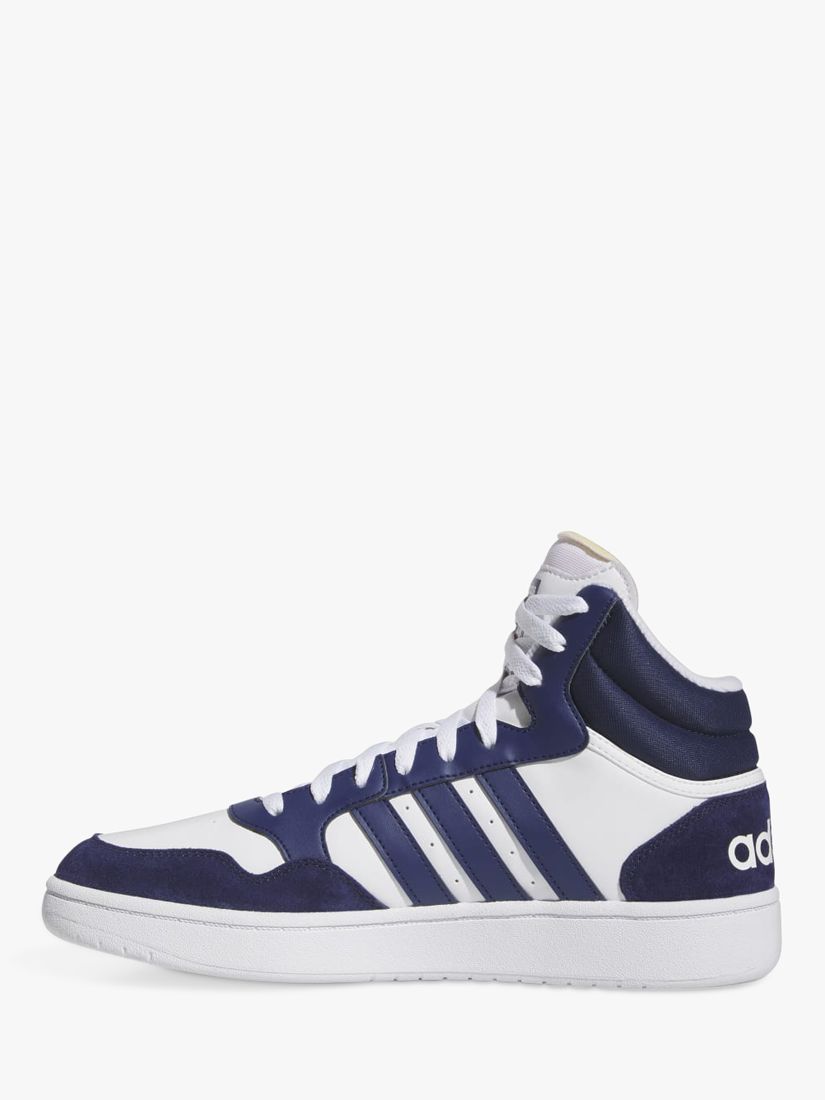 Buy adidas Hoops 3.0 Mid Trainers, White/Blue Online at johnlewis.com