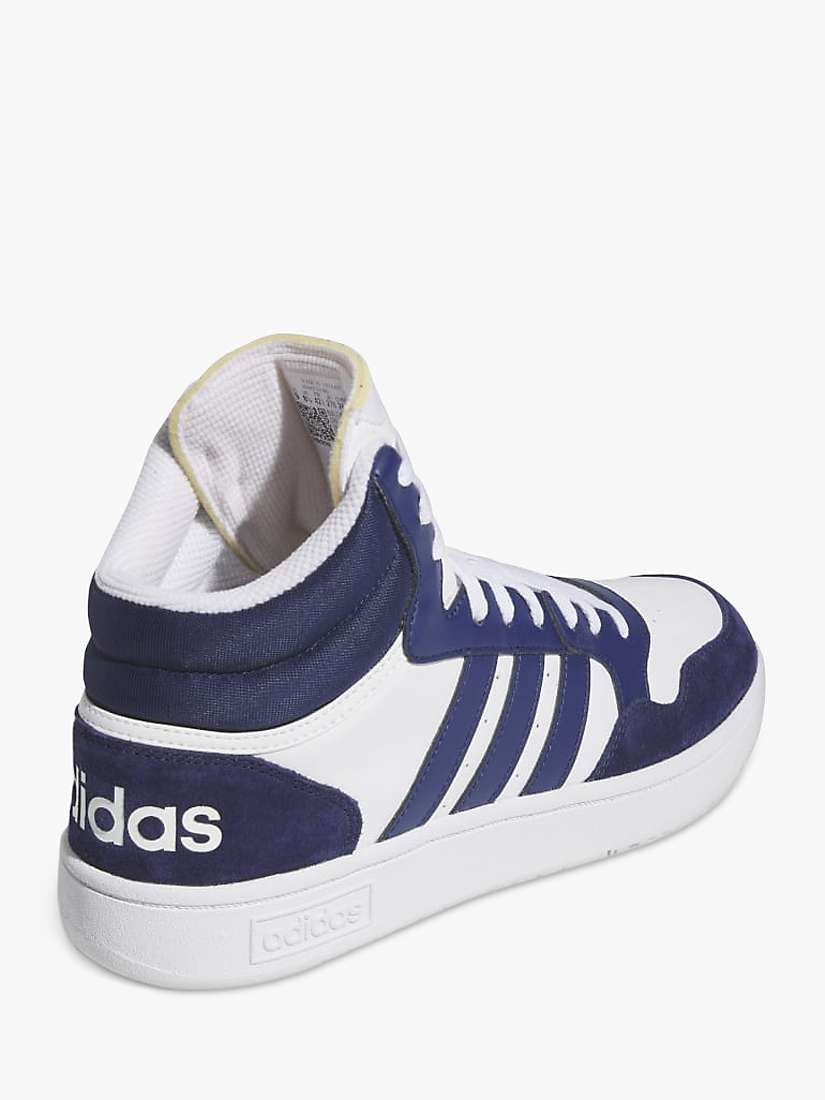 Buy adidas Hoops 3.0 Mid Trainers, White/Blue Online at johnlewis.com