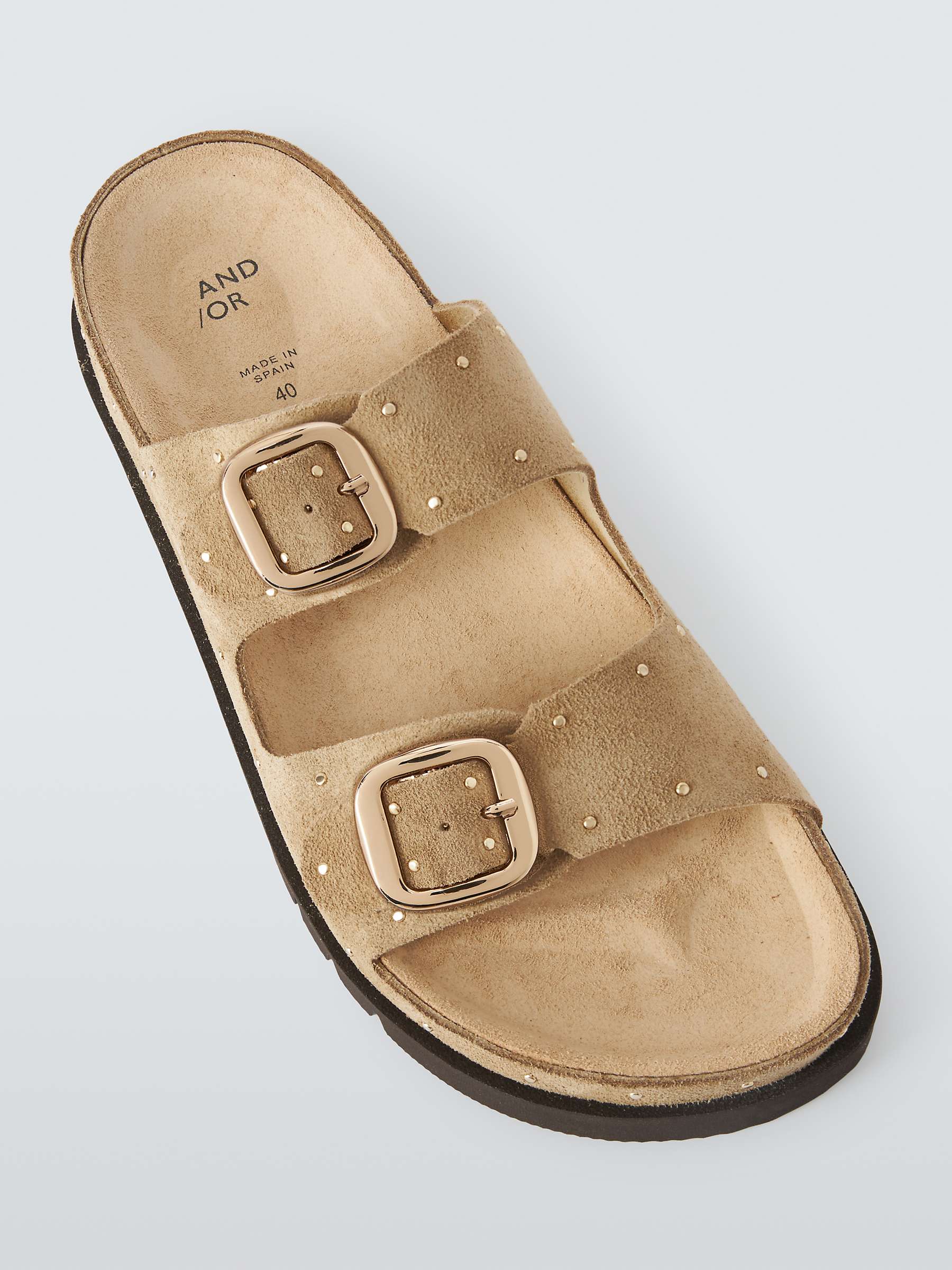 Buy AND/OR Lexxie Adjustable Strap Suede Sandals, Brown Online at johnlewis.com