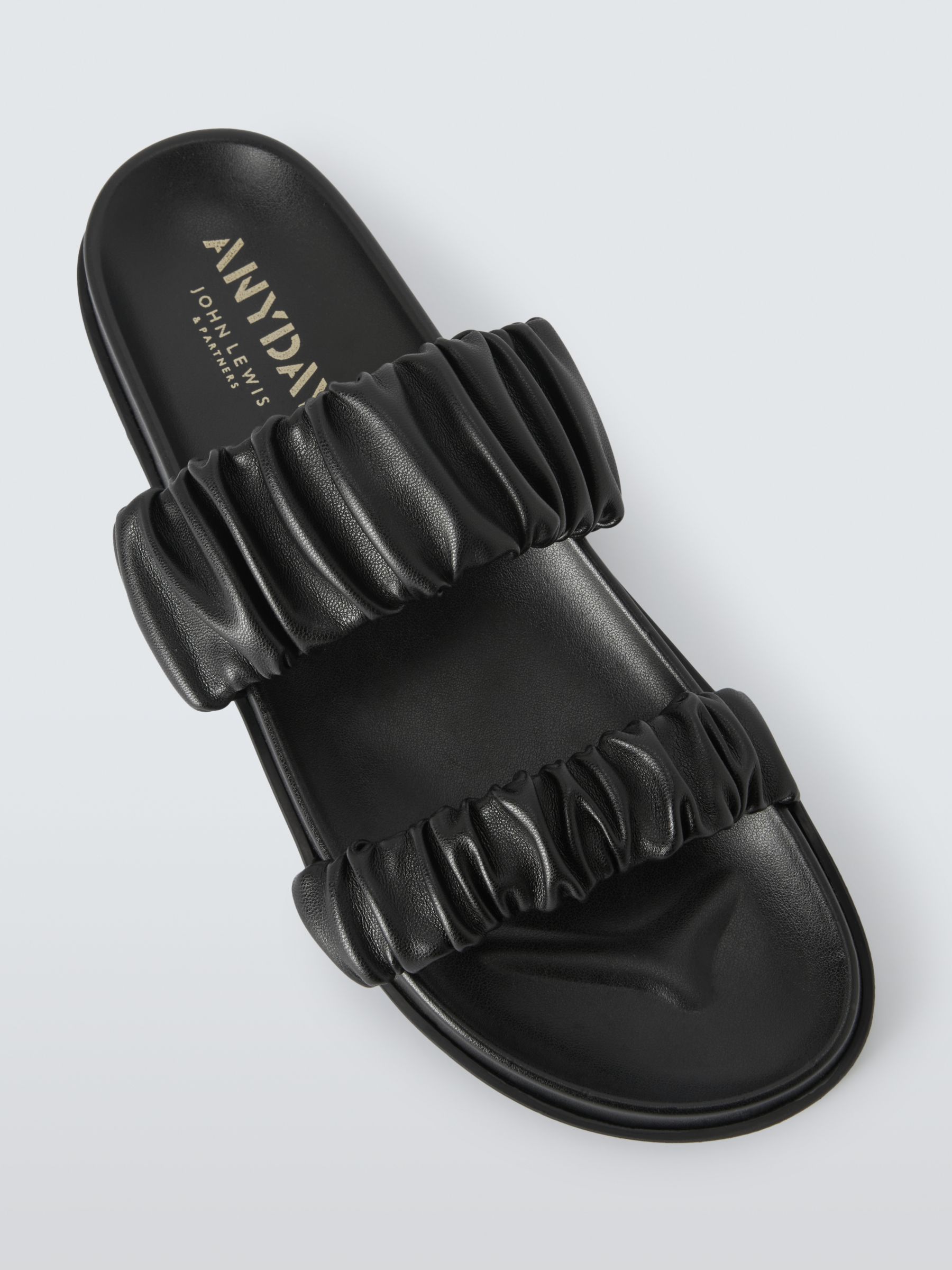 Buy John Lewis ANYDAY Louie Two Strap Ruched Footbed Sandals Online at johnlewis.com