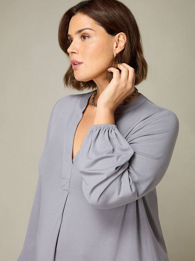 Live Unlimited Curve Jersey Relaxed Tunic Top, Grey