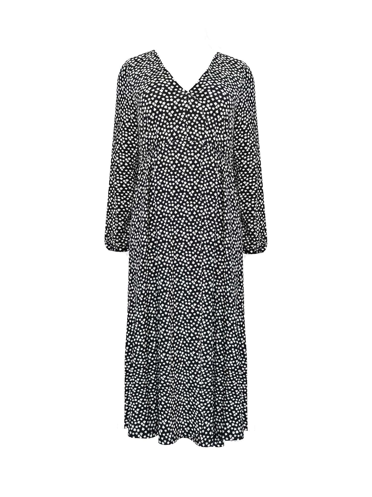 Buy Live Unlimited Petite Curve Ditsy Print Midi Dress, Black/White Online at johnlewis.com