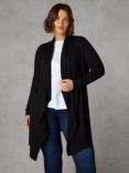 Live Unlimited Curve Jersey Waterfall Longline Cardigan, Black