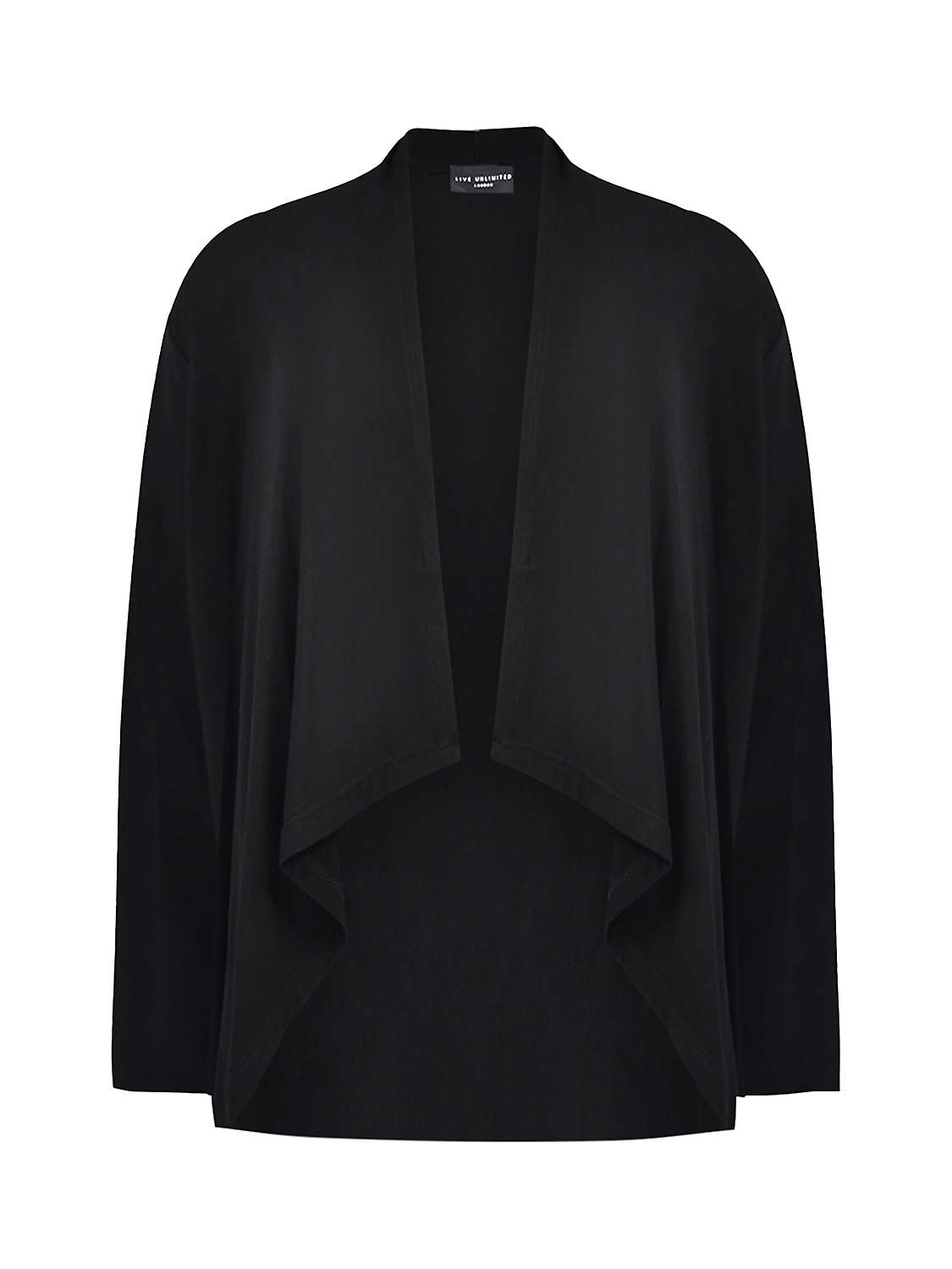Buy Live Unlimited Curve Jersey Waterfall Longline Cardigan, Black Online at johnlewis.com