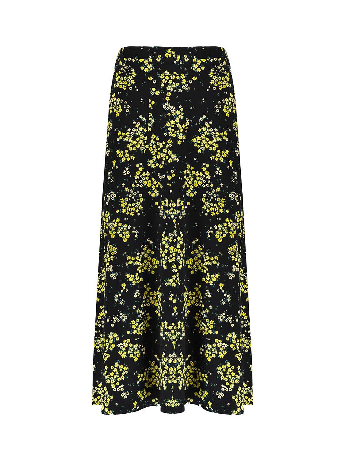Live Unlimited Curve Ditsy Print Jersey Swing Skirt, Black/Yellow at ...