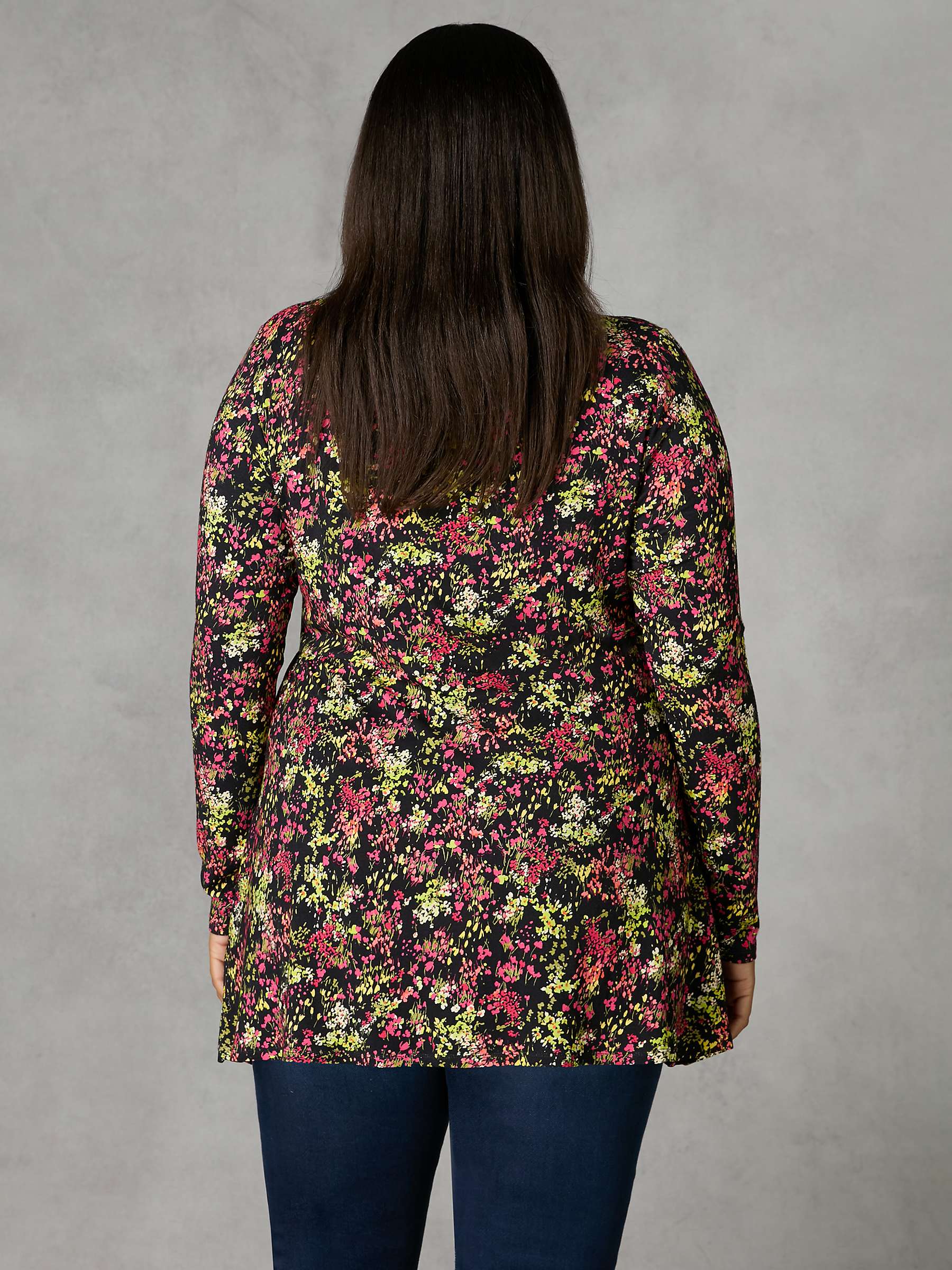 Buy Live Unlimited Curve Ditsy Print Empire Seam Top, Black/Multi Online at johnlewis.com