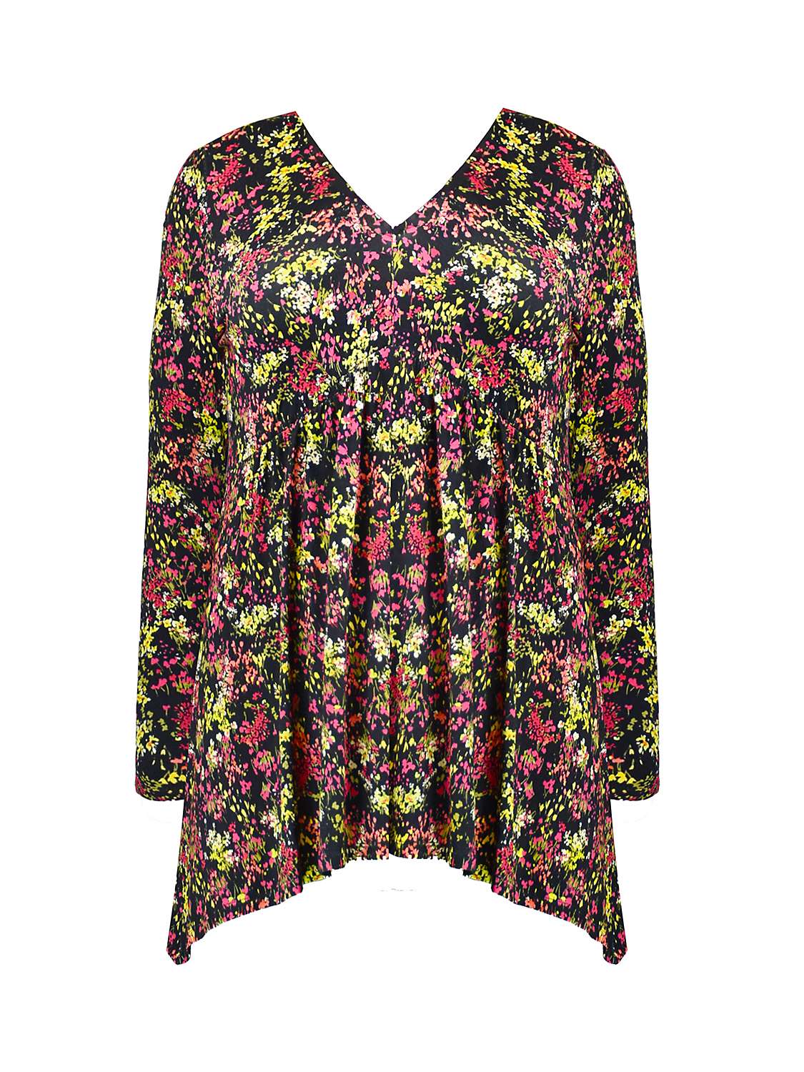 Buy Live Unlimited Curve Ditsy Print Empire Seam Top, Black/Multi Online at johnlewis.com